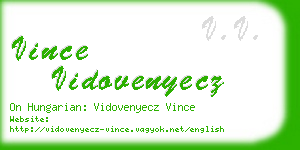 vince vidovenyecz business card